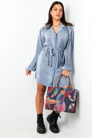 Shopper vogelprint medium Zwart Multi Polyester h5 Afbeelding3